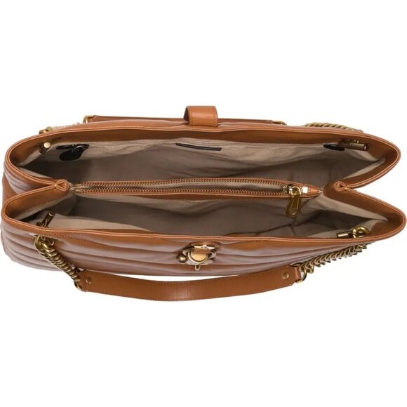 NWT Rebecca Minkoff Edie MAXI LARGE Leather Shoulder Tote Caramello AUTHENTIC - Picture 5 of 11